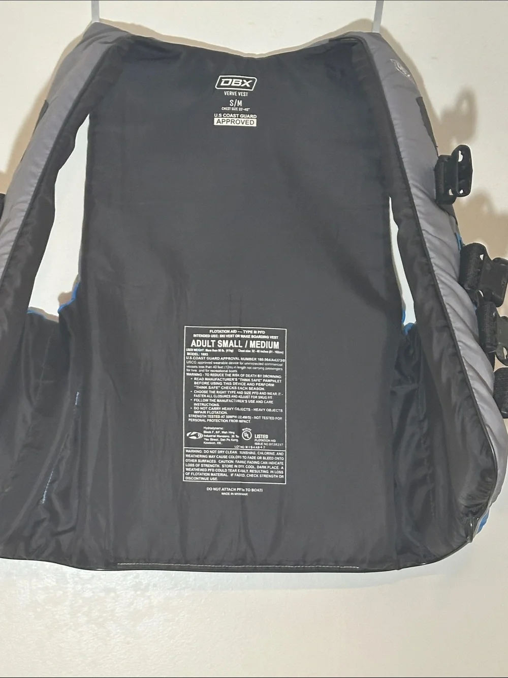 Adult Blue and Gray Swim Vest SM Life Jacket